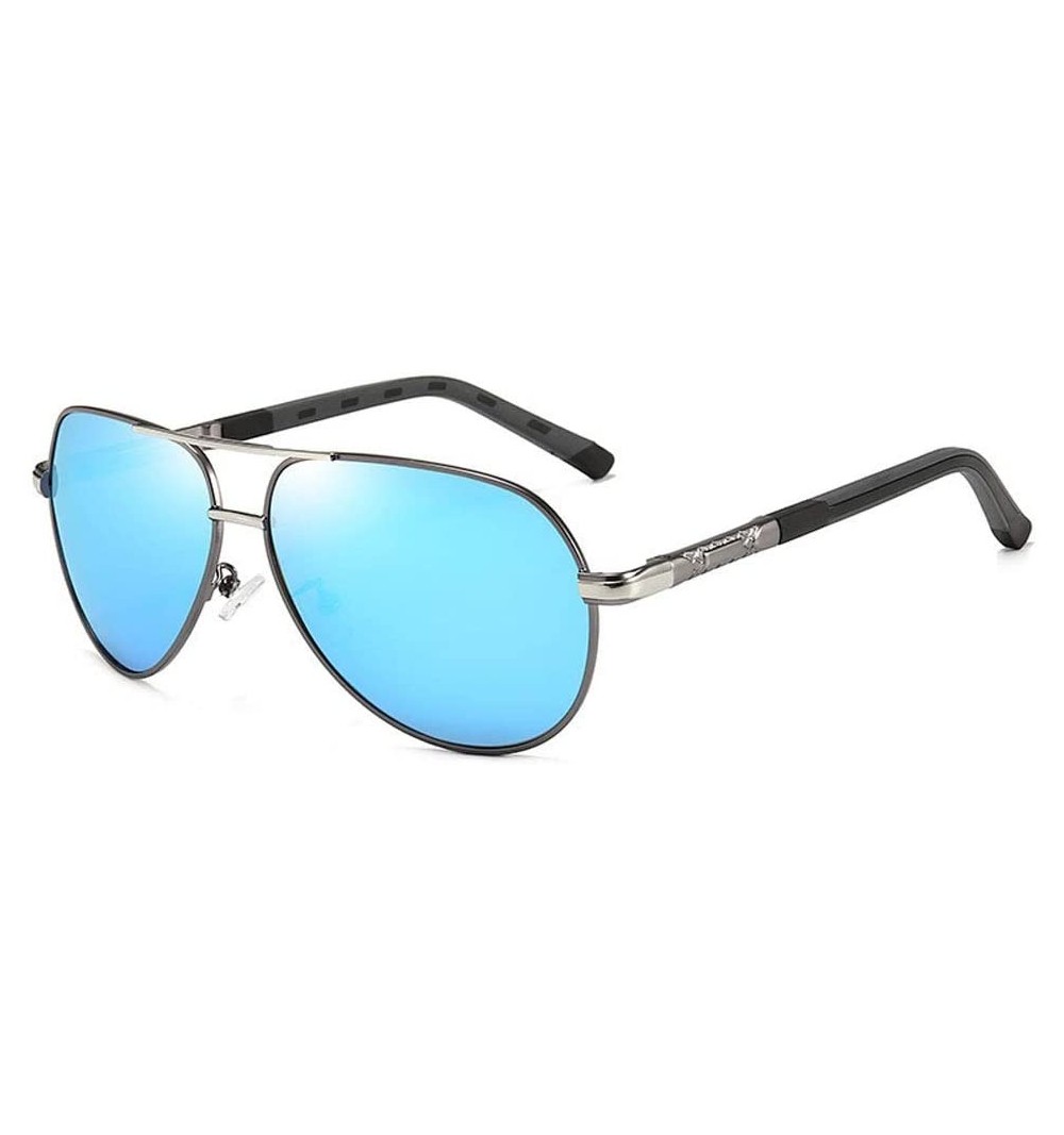 Aviator Men's Sunglasses- Anti-Glare- Polarized Sunglasses- Stylish Metal Full-Frame Aviator C6 - C6 - CA1955X76K4 $32.00