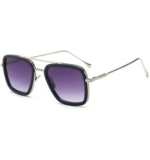 Square Sunglasses sunglasses Europe and the United States square men's flat mirror sunglasses sunglasses - C118WWIYE35 $39.93