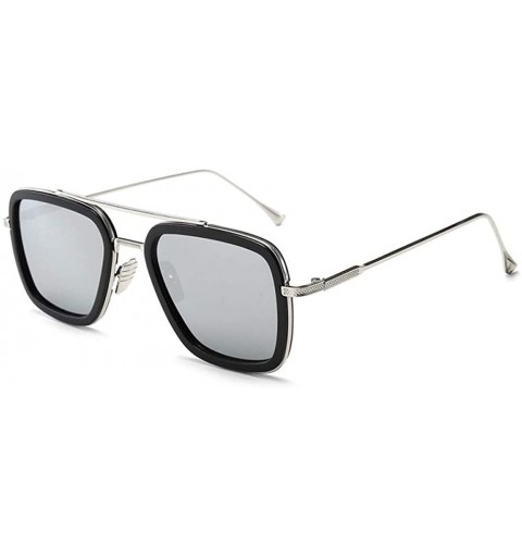 Square Sunglasses sunglasses Europe and the United States square men's flat mirror sunglasses sunglasses - C118WWIYE35 $39.93