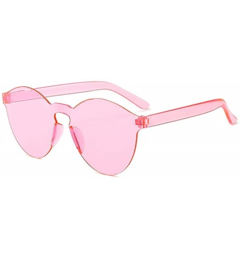 Round Unisex Fashion Candy Colors Round Outdoor Sunglasses Sunglasses - Light Pink - CC199OIHWYM $9.06