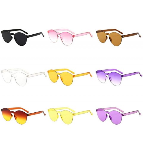 Round Unisex Fashion Candy Colors Round Outdoor Sunglasses Sunglasses - Light Pink - CC199OIHWYM $9.06
