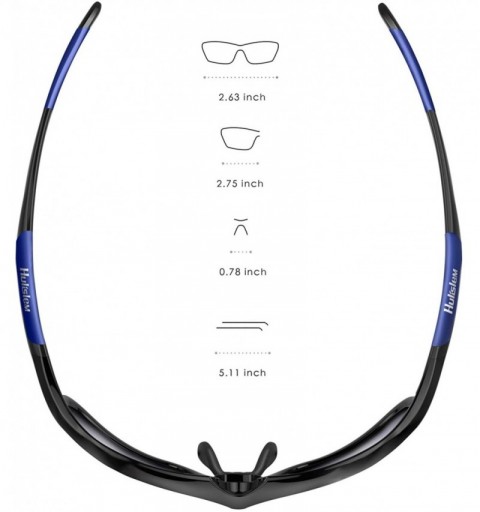 Sport Aero Polarized Sports Sunglasses For Men Women-UV400 Protection - Matte Black-blue - C4129SAOR5R $21.01