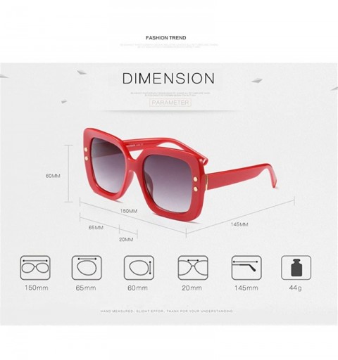 Goggle Luxury Oversized Fashion Women Square Sunglasses Brand Designer Gradient Lens - Red - CO189NMUWE0 $10.26