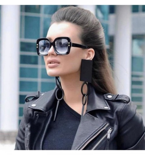 Goggle Luxury Oversized Fashion Women Square Sunglasses Brand Designer Gradient Lens - Red - CO189NMUWE0 $10.26