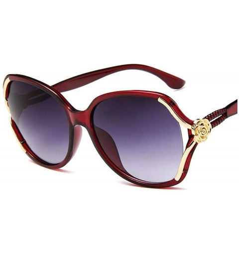 Oversized New Fashion Oversized erfly Sunglasses Women UV400 Brand Designer 2020 Sun Glasses 5156 - Winered - CO197A2GA0O $19.60