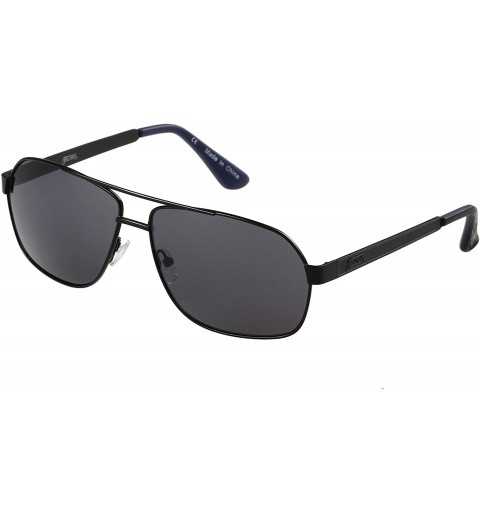 Aviator SANTANA Gale Polarized Round Sunglasses - Shiny Black / Grey Wood - CW188KCD4NW $28.10