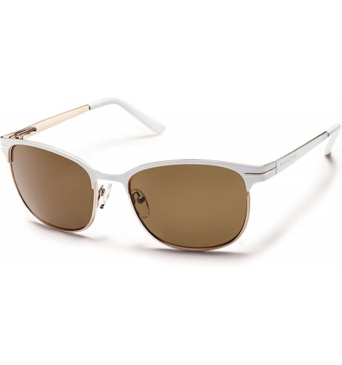 Square Causeway Polarized Sunglasses - White Frame - CR11IF8MXQF $54.40