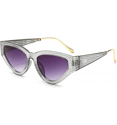 Cat Eye Exaggerated personality sunglasses and cat-eye sunglasses with diamonds - Gray Sheet - C31999IHRQ0 $28.54