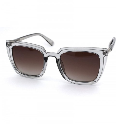 Square Womens Designer 90s Boyfriend Square Rectangular Sunglasses - Slate Smoke - CA18YIQ7E0L $13.15