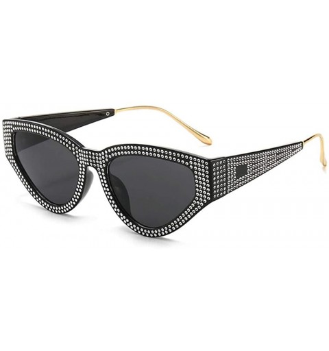 Cat Eye Exaggerated personality sunglasses and cat-eye sunglasses with diamonds - Gray Sheet - C31999IHRQ0 $28.54