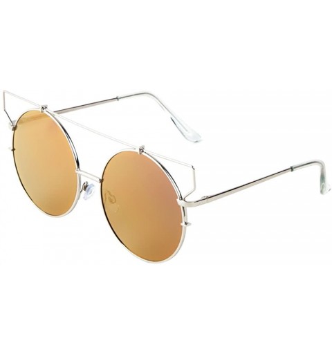 Wayfarer Mod Flat Top Aviator Sunglasses Mirrored Flat Lens Mens Womens Fashion - Purple - CP17YH5U453 $12.26