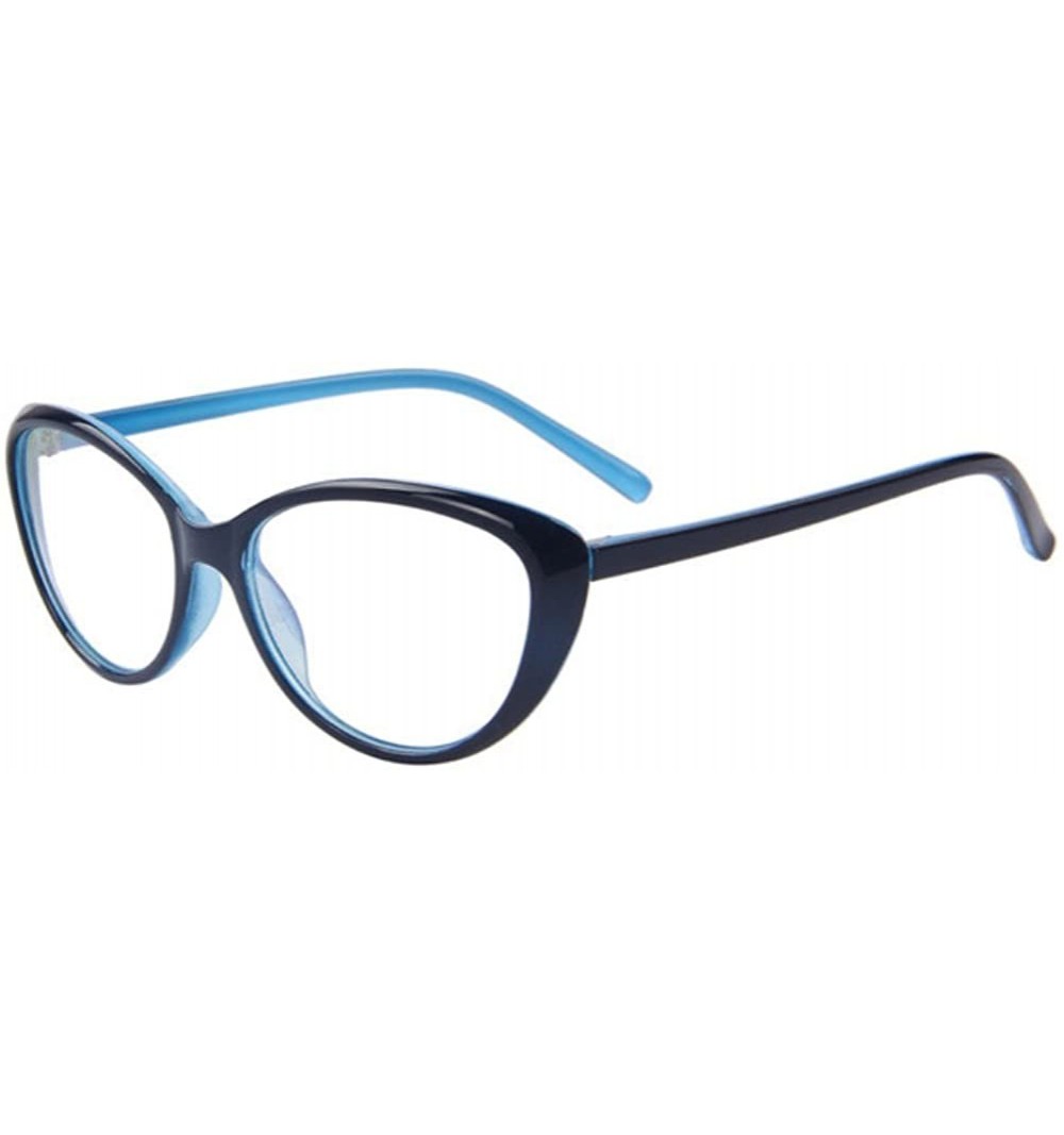 Goggle Women Fashion UA400 Cat's Eye Glasses Cat Eye Clear Glasses - Blue - CR17YWTK5SR $9.11