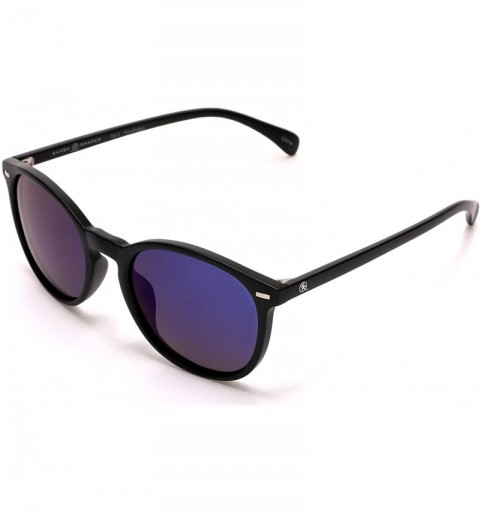 Oval Polarized Round Verona Horned Rim Sunglasses - Carbon Black - CZ182ZTI9K4 $13.69