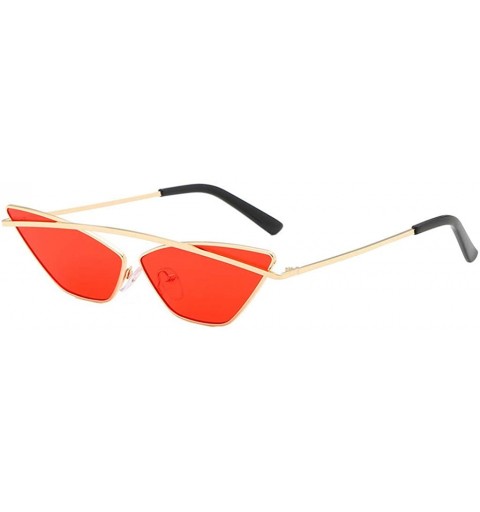 Cat Eye Women's Fashion Cat Eye Shade Sunglasses Integrated Stripe Vintage Glasses 2019 Fashion - Red - C318TK8KNQC $6.69