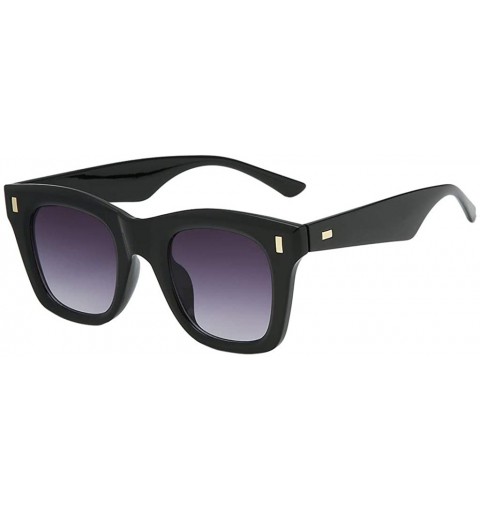 Oversized Fashion Square Sunglasses GorNorriss Integrated - Black Lens/Black Frame - CZ18QHWM36C $6.41