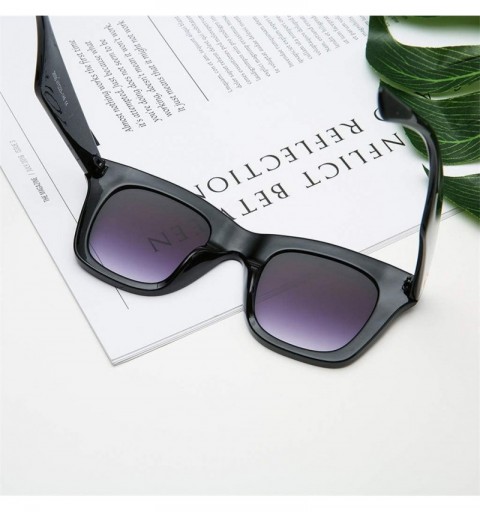 Oversized Fashion Square Sunglasses GorNorriss Integrated - Black Lens/Black Frame - CZ18QHWM36C $6.41