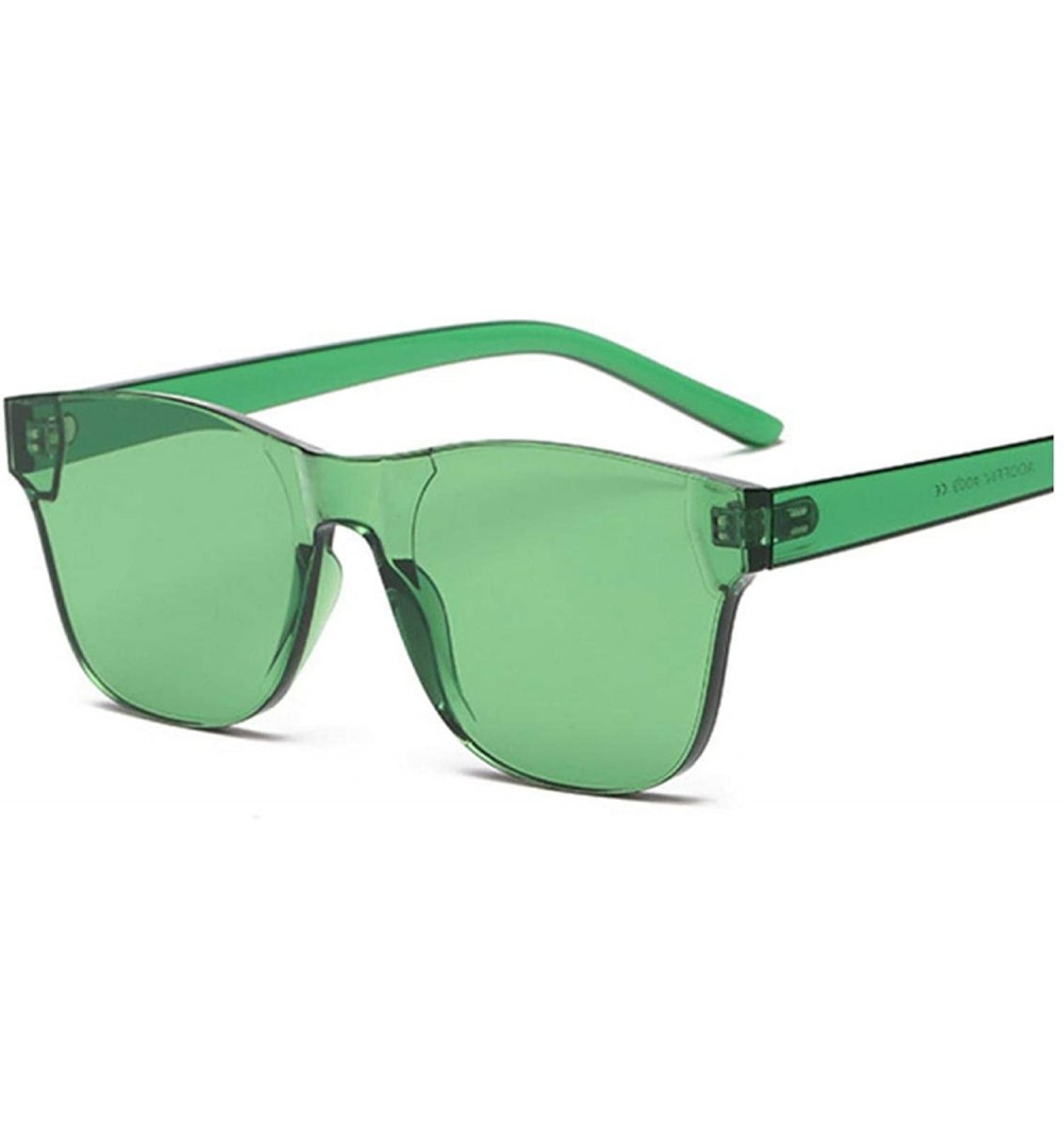 Rimless Clear Square Rimless Sunglasses Women Transparent Color Sun Glasses Female Retro Visor Mirror - Green - C3198ZAW87E $...