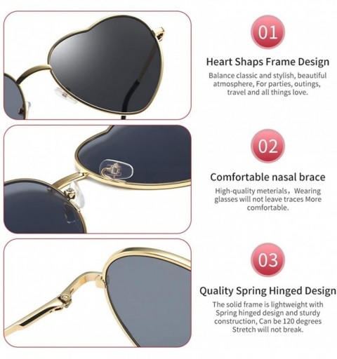 Cat Eye Heart Sunglasses Thin Metal Frame Lovely Heart Style for Women - Green Gradient Lens+gold Frame - CM17YEAQDSL $11.89