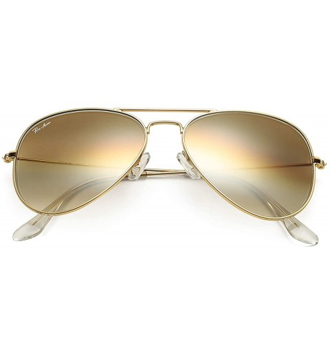 Round Aviator Sunglasses for Men- Classic Metal Frame Sunglasses for Women 100% Glass Lens - CP194ORL98X $26.46