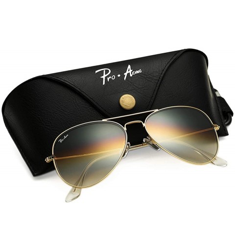 Round Aviator Sunglasses for Men- Classic Metal Frame Sunglasses for Women 100% Glass Lens - CP194ORL98X $26.46