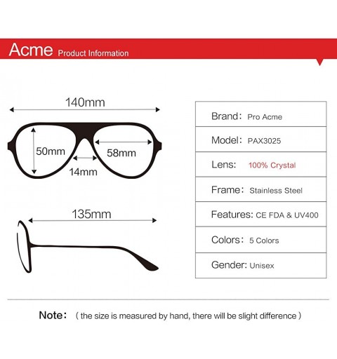 Round Aviator Sunglasses for Men- Classic Metal Frame Sunglasses for Women 100% Glass Lens - CP194ORL98X $26.46