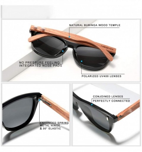 Rimless Wood Sunglasses Vintage Polarized Men's Natural Wooden Eyewear Accessories - Blue Bubinga Wood - C9194O4CX6G $28.06