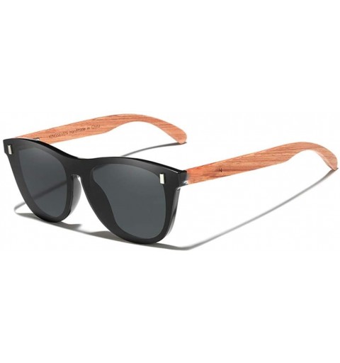 Rimless Wood Sunglasses Vintage Polarized Men's Natural Wooden Eyewear Accessories - Blue Bubinga Wood - C9194O4CX6G $28.06