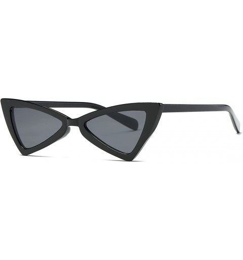 Cat Eye Sunglasses For Women Metal Hinges Cat Eye Triangle Plastic Frame Glasses K0571 - Black - CD18CEHT6EQ $11.16