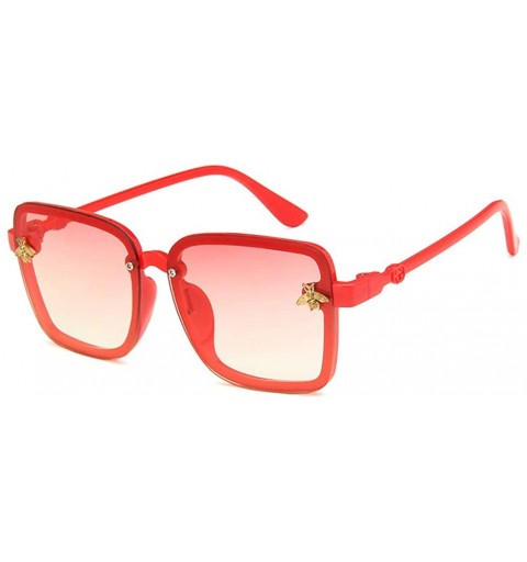 Square Unisex Sunglasses Fashion Yellow Drive Holiday Square Non-Polarized UV400 - Red - CW18RLRLW3C $17.67