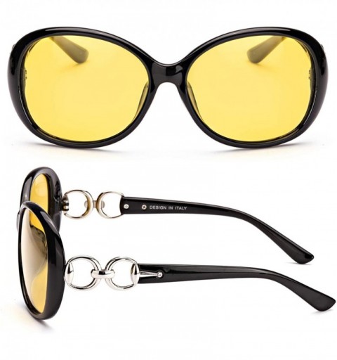 Oversized Women Oversized Night-Driving Glasses Anti-Glare Polarized Night-Vision Glasses for Driving/Fog/Rainy - CV18U46IELQ...