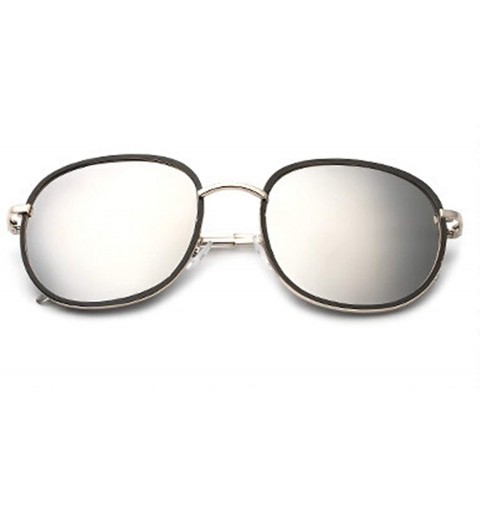Round Polarized Sunglasses Protection Glasses Activities - Black White - CU18TQITL7Q $13.13