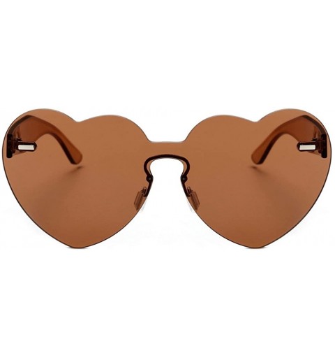 Rimless Sunglasses for Women Heart Sunglasses Vintage Sunglasses Retro Oversized Glasses Eyewear Rimless Sunglasses - C - CR1...