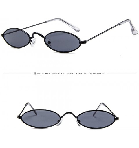 Oval Fashion Mens Womens Retro Small Oval Sunglasses Metal Frame Shades Eyewear Convenient Accessories Sunglasses - CR1966AS7...