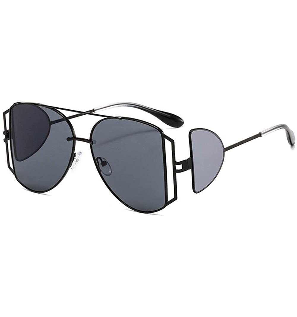 Oversized Metal Frame Punk Sunglasses Oversized Sunglasses Men Women Fashion Wind-proof Sunglasses Sunshade glasses UV400 - C...