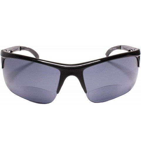 Wrap Motorcycle Riding Biker Wrap Around Sports Black Bifocal 2.00 Reading Sunglasses - C0195CULG5L $18.51