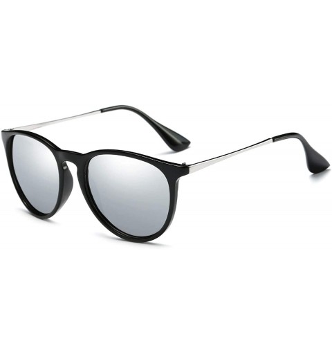 Aviator Sunglasses for Women Men Polarized Vintage Round Classic Retro Fashion Sun glasses Aviator Mirrored uv Protection - C...