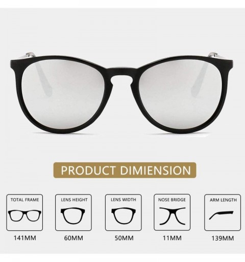 Aviator Sunglasses for Women Men Polarized Vintage Round Classic Retro Fashion Sun glasses Aviator Mirrored uv Protection - C...