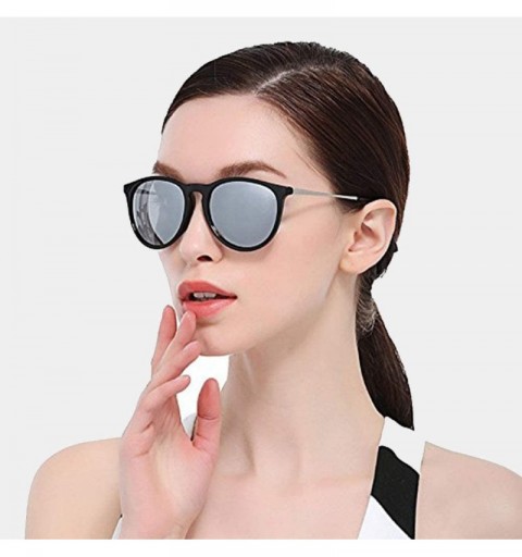 Aviator Sunglasses for Women Men Polarized Vintage Round Classic Retro Fashion Sun glasses Aviator Mirrored uv Protection - C...