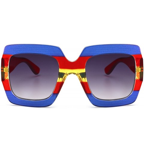 Oversized Square-Frame Designer Inspired Oversize Sunglasses for Women Brand Designer Shades - C5 - CS189YIZADX $10.77