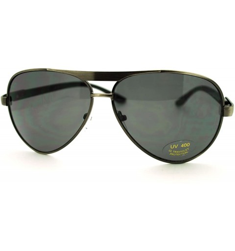 Aviator Double Bridge Aviator Sunglasses Mens Classic Fashion Eyewear - Gun Metal - CI11EZH6YKL $21.54