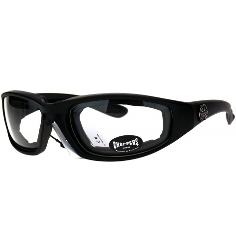 Sport Foam Padded Biker Wind Breaker Motorcycle Riding Sunglasses - Black Clear - CM182INRIWW $19.37