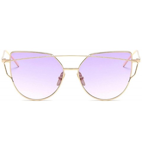 Square Sunglasses Women Luxury Cat Eye Design Mirror Flat Rose Gold Vintage Cateye Fashion Sun Glasses Eyewear - A2 - CH197A3...