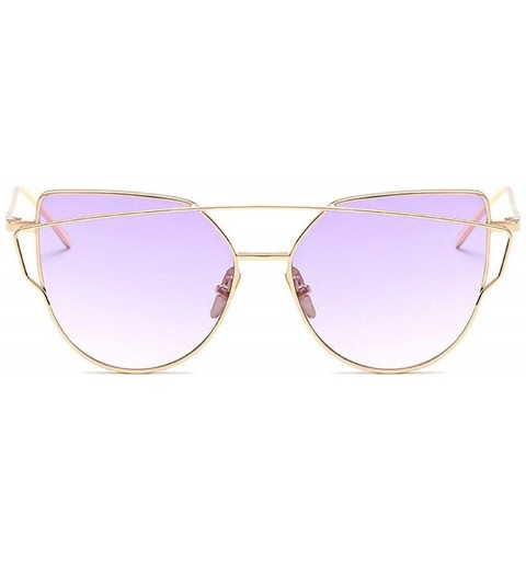 Square Sunglasses Women Luxury Cat Eye Design Mirror Flat Rose Gold Vintage Cateye Fashion Sun Glasses Eyewear - A2 - CH197A3...