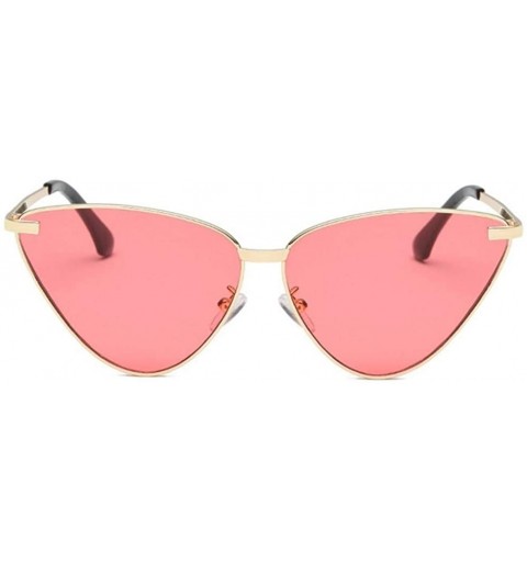 Cat Eye Cat Eye Sunglasses for Women Metal Frame Eyewear - C5 Gold Red - CN1989WQASL $9.85