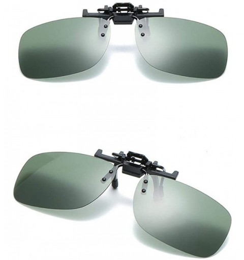 Aviator 2019 Fashion Polarized Sunglasses Clip Men Top Brand Designer Sun Silver - Green - C918Y2OC9XL $12.06