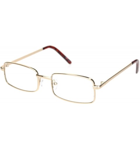 Rectangular Classic Mens 90s Rectangular Clear Lens Metal Rim Eyeglasses - Gold - C018NKN8YNO $7.70