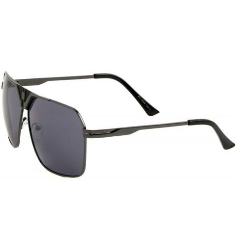 Square Metal Luxury Classic Retro Square Aviator Sunglasses - Gunmetal & Black Frame - C818WLCM236 $13.98