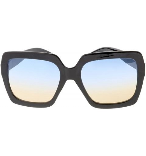 Square Heritage Modern "Lo-Rider" Thick Square Frame Sunglasses - Blue - C618GYC0M68 $10.52