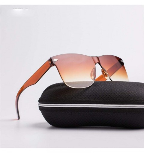Aviator 2019 New Transparent Sunglasses Women Vintage Colorful Retro Fashion Rimless C1 - C6 - C518YLYLKOO $9.13