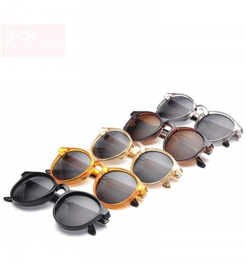 Aviator 2019 Vintage Round Sunglasses Women/Men Classic Outdoor Oculos De Black Gray - Black Gray - C518Y6T6SE2 $9.82